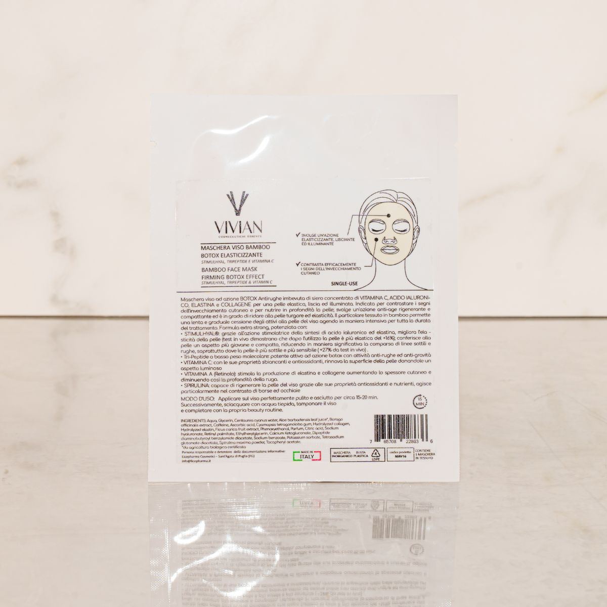 Maschera Viso al Bamboo - Botox elasticizzante