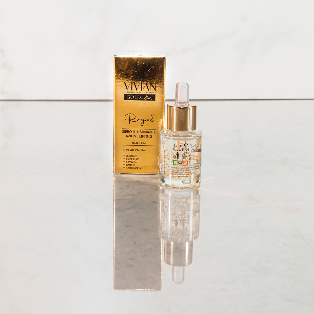 Siero illuminante azione lifting con oro 23 kt